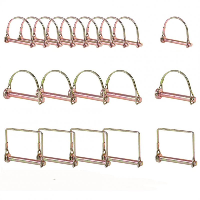 20pcs Arch / Square Safety Pins D-shaped Spring Positioning Pins For Agricultural Vehicles Trailer Cargo Ships 