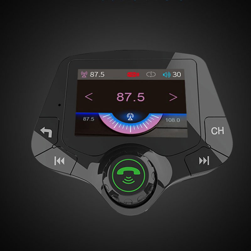 G24 Car Mp3 Player 2.0-inch Screen Display Bluetooth-compatible Handsfree Fm Transmitter Qc3.0 Fast Charging 