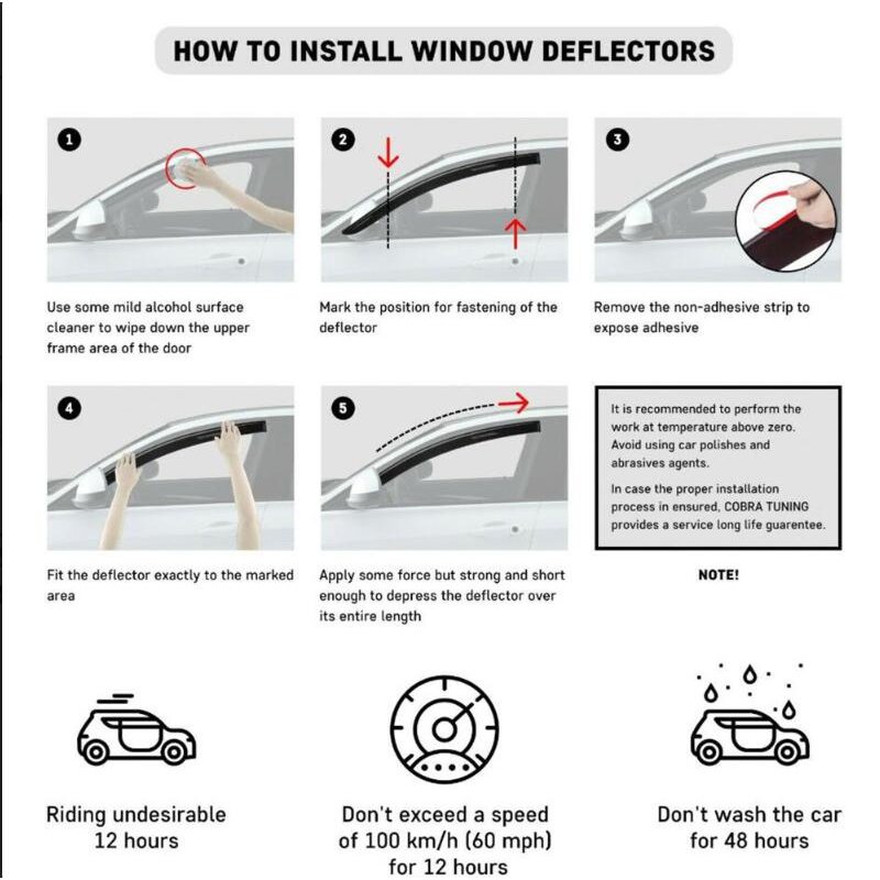 4PCS  Sun Rain Visor Window Shield Deflector For Toyota Vios Sedan Model 02-07