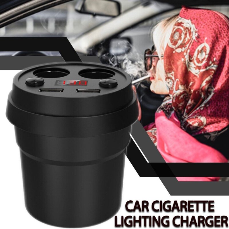 Cigarette Lighter Splitter 3.1A Car Charger Adapter 2 In 1 Cigarette Outlet With Independent Switches Digital Display Devices 