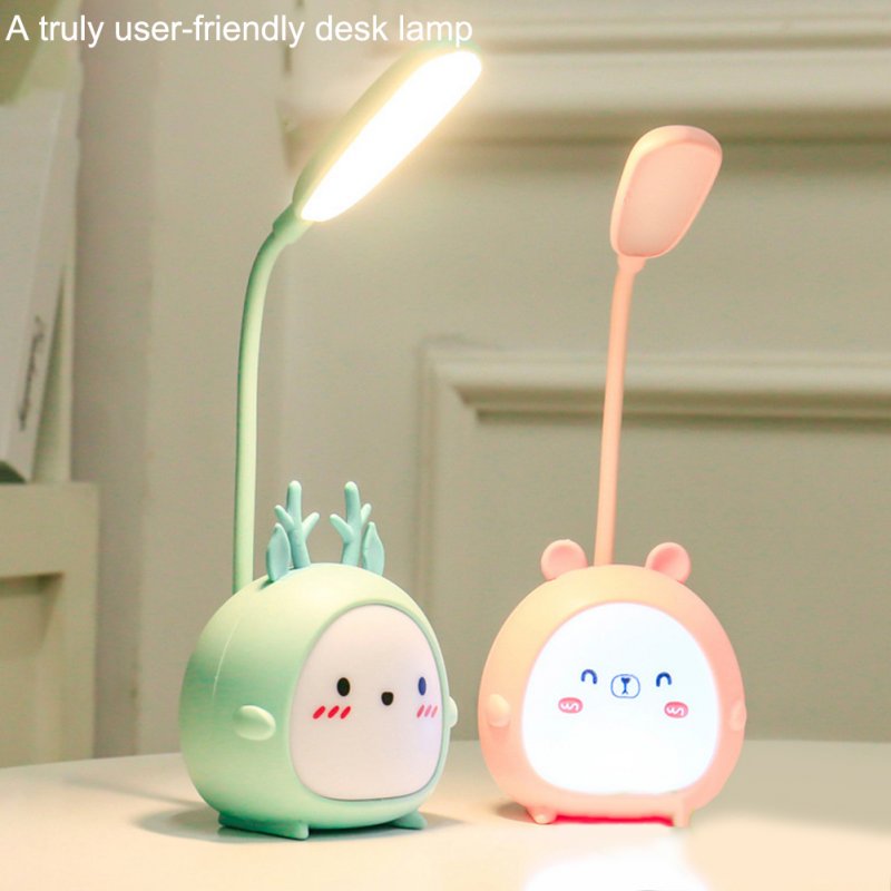 Portable LED Table Lamps 3 Lighting Modes Cartoon Deer Eye Protection USB Charging Reading Desk Light Night Light 