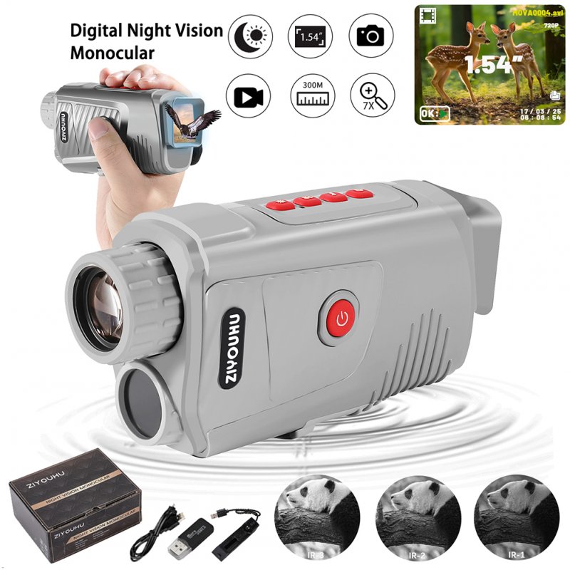 Night Vision Monocular NV007 Built-In Infrared Illuminator 1920x1080 Fhd Video Resolution 7x Digital Zoom 