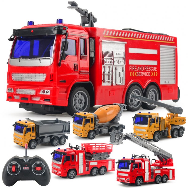 1:30 Wireless RC Engineering Car Fire Truck Four-channel Electric Car Model Children Toy with Light
