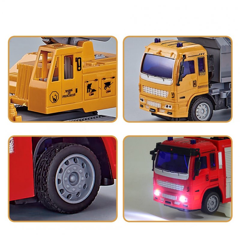 1:30 Wireless RC Engineering Car Fire Truck Four-channel Electric Car Model Children Toy with Light