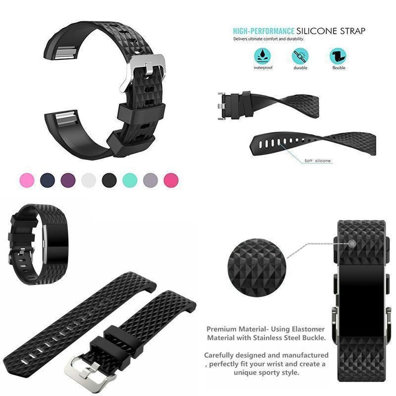 3pcs/set Replacement Wristband for Fitbit Charge 2 Band Silicone Strap 