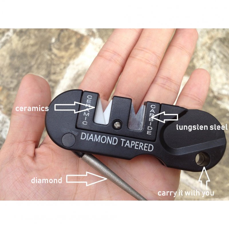 4-in-1 Portable Whetstone Sharpener Multifunctional Tungsten Steel Knife Outdoor Camping Hiking Tools