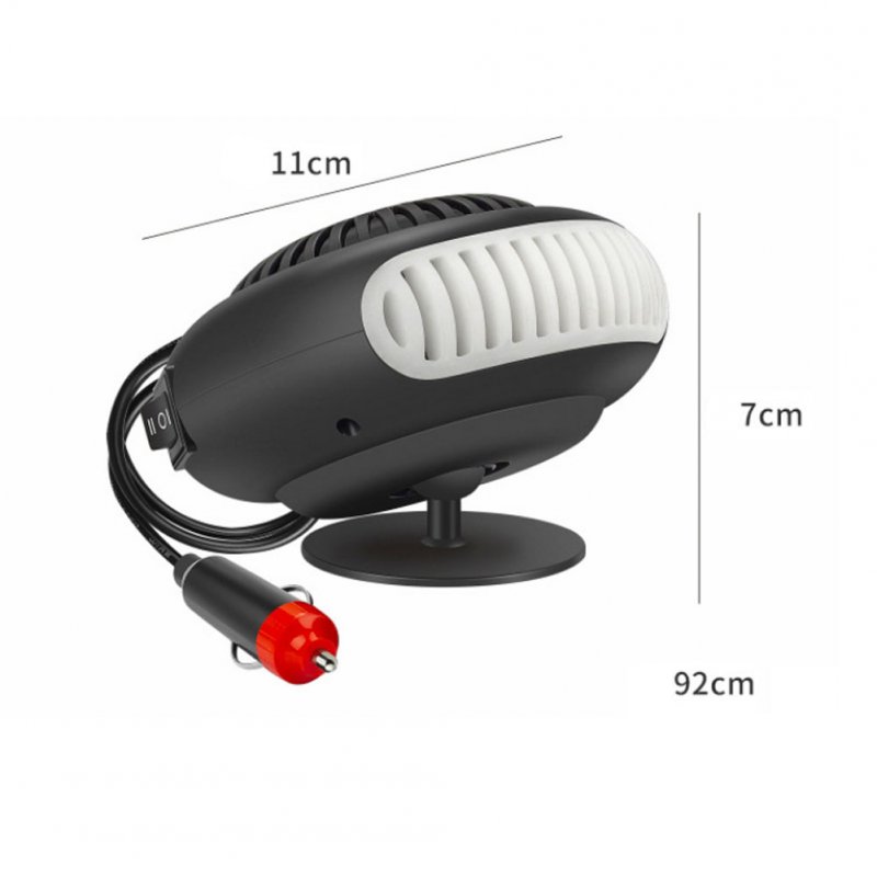 12V Car Heater 360° Rotatable Electric Heater Plugs Into Cigarette Lighter Heating Cooling Fan Windshield Defroster Demister 