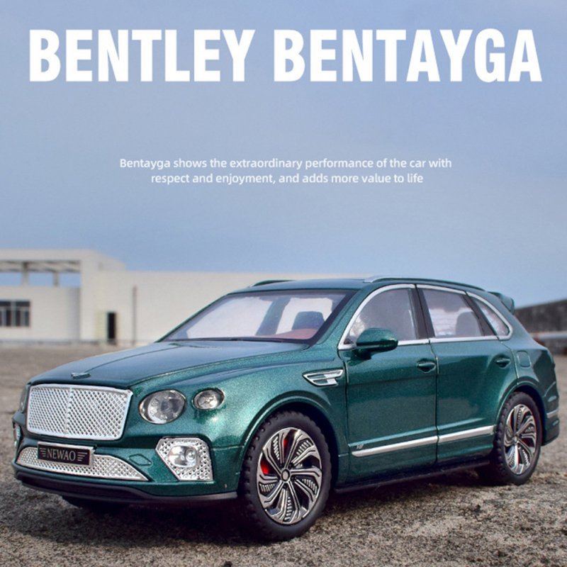 1:24 Alloy Car Model Compatible for Bentley Bentayga Simulation Pull Back Car Ornaments 