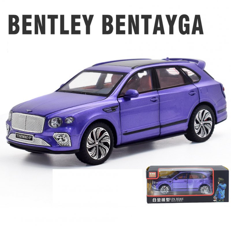 1:24 Alloy Car Model Compatible for Bentley Bentayga Simulation Pull Back Car Ornaments 