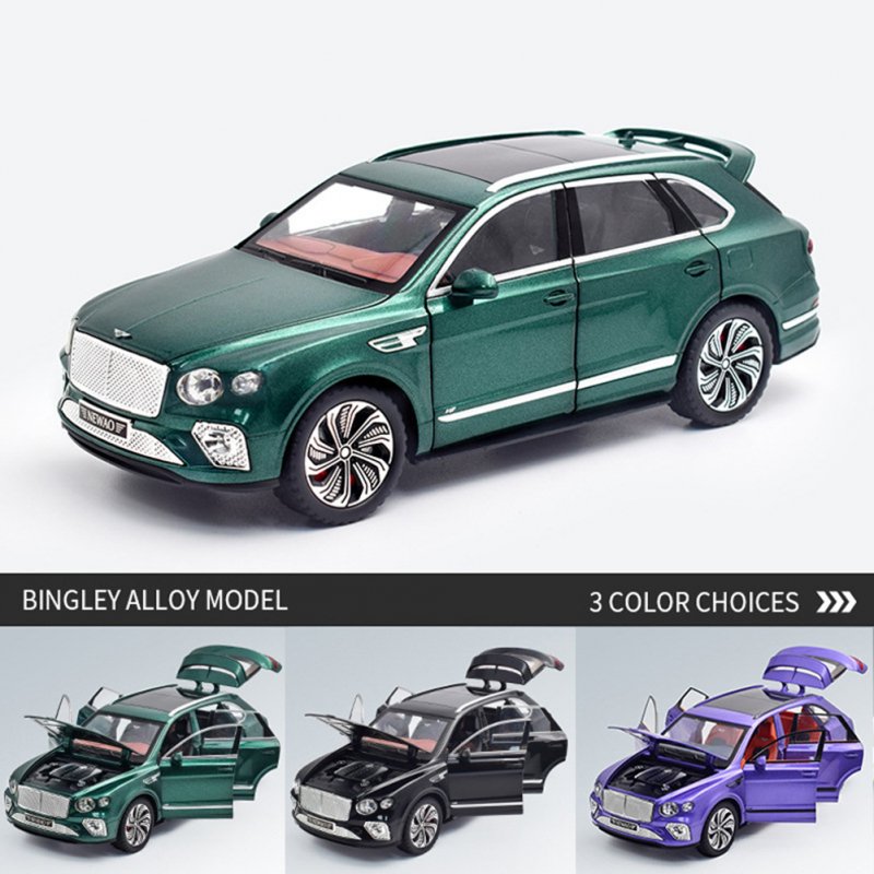 1:24 Alloy Car Model Compatible for Bentley Bentayga Simulation Pull Back Car Ornaments 