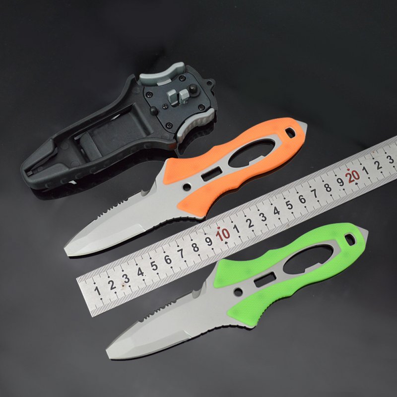 Dive Knife Stainless Steel Blade Double Edged Sharp Knifes With Sheath For Divers Snorkeling Outdoor Hiking 