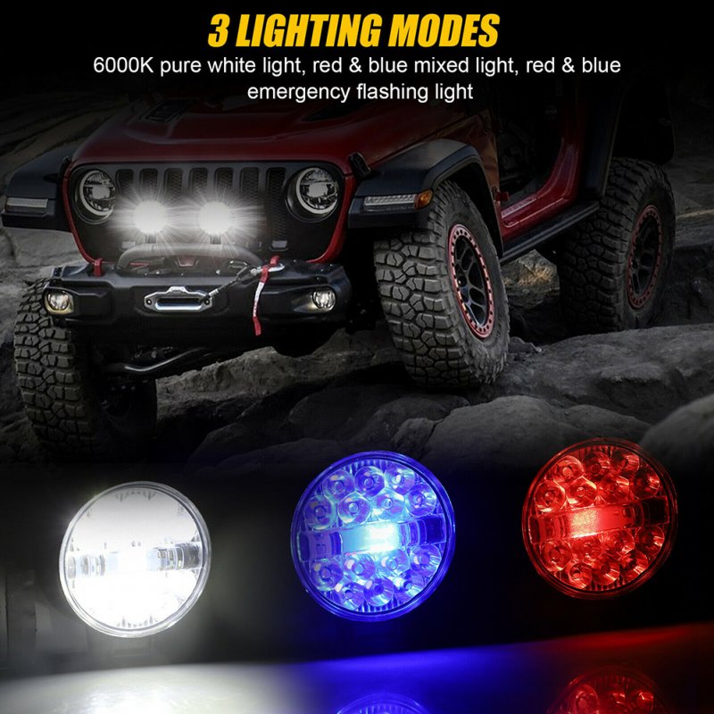 1 Pair Of Aluminum Alloy Car Led  Work  Light Mini Round 22 Lights Off-road Motorcycle Engineering Spotlights 3-color Fog Lamp 