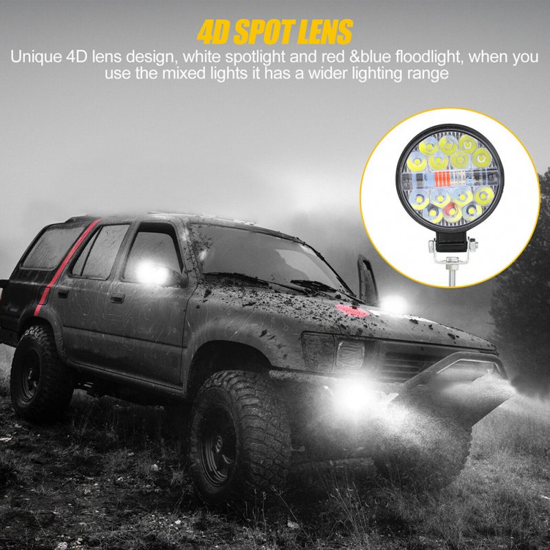 1 Pair Of Aluminum Alloy Car Led  Work  Light Mini Round 22 Lights Off-road Motorcycle Engineering Spotlights 3-color Fog Lamp 