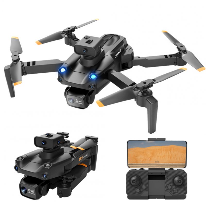 Children Drone HD Aerial Photography RC Obstacle Avoidance Aircraft Toy G5 Dual-camera Black