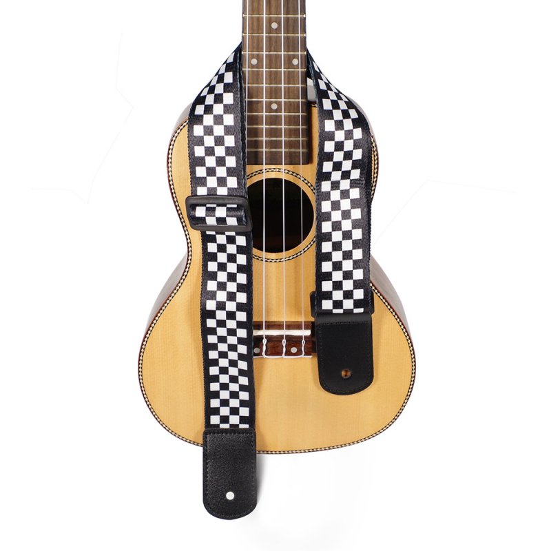 Electric Guitar Strap Black White Plaid Acoustic Guitar Strap Ukulele Bass Strap Guitar Accessories 