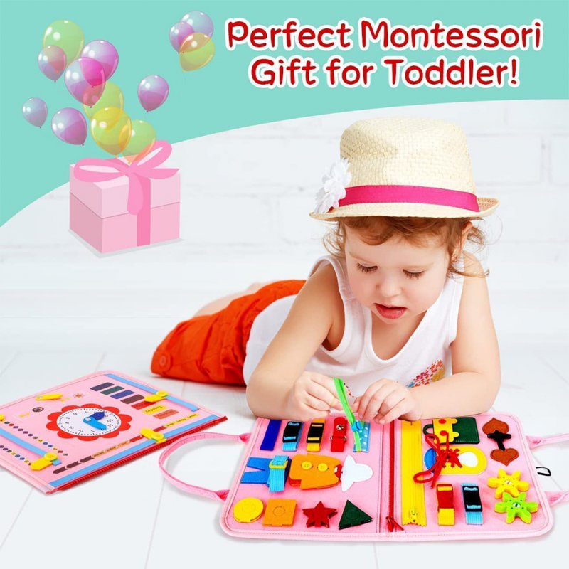 Busy Board Toy For Toddlers Felt Dressing Learning Cloth Book Early Education Toys Gifts For Boys Girls 