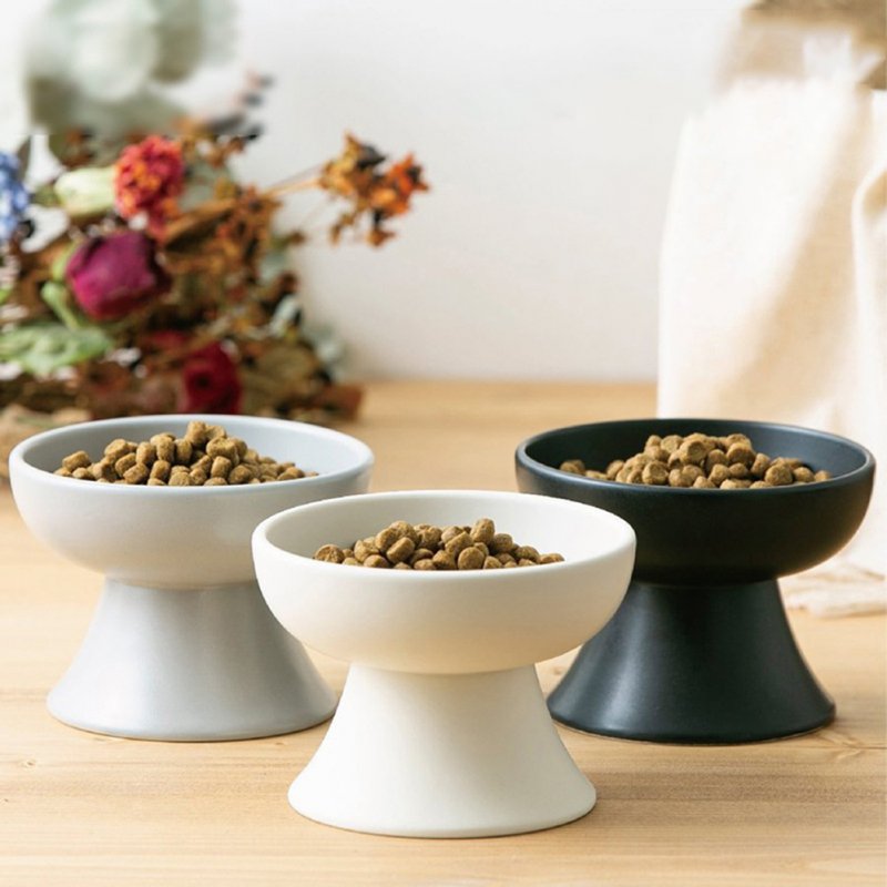 Raised Ceramic Cat Water Bowl Anti Vomiting Elevated Cat Food Dish Microwave Dishwasher Safe Large Capacity Pet Water Bowl 