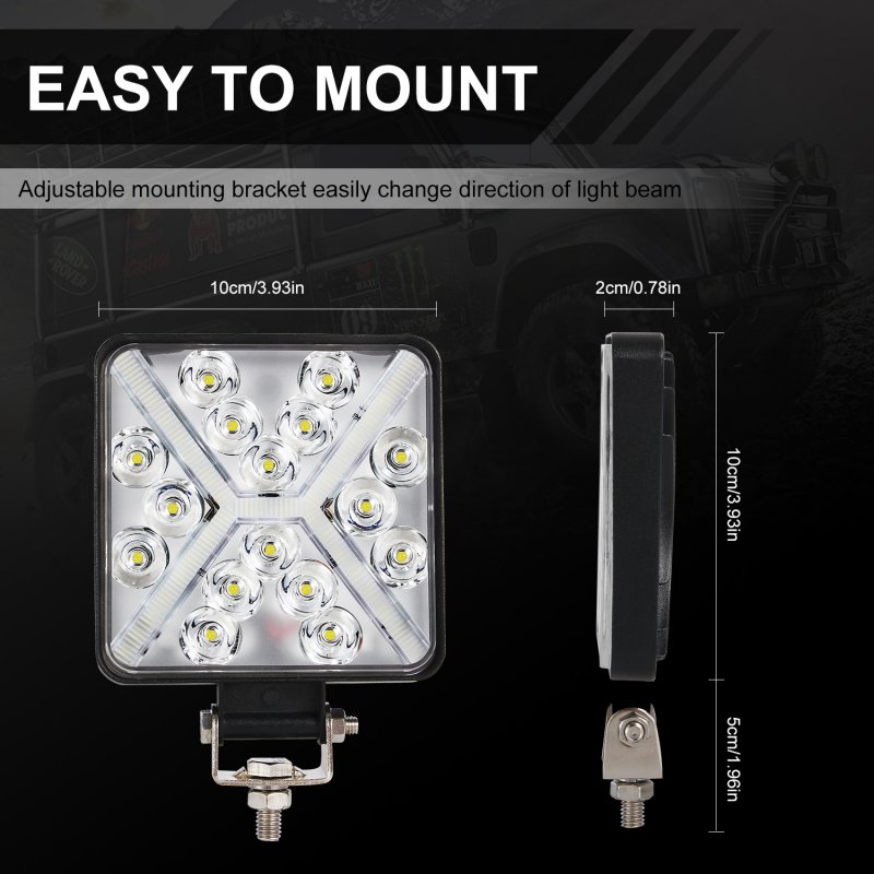 2pcs LED Offroad Work Light Bar Spot Square Lamp Driving Truck ATV UTE SUV 4X4;