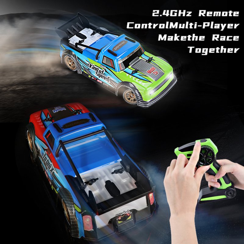 Q123 1/16 2.4g 4wd Spray Drift RC Car LED Light Full Proportional Short-Course Off-Road Truck Vehicles Models Toys 