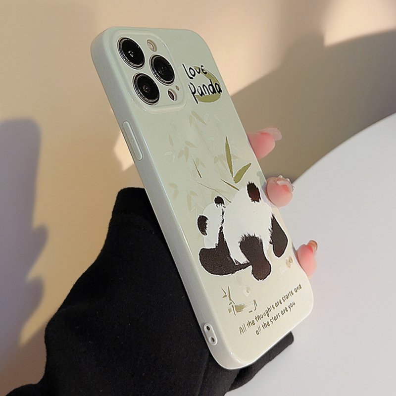 Case Cute Animal Pattern Soft Shockproof Cell Phone Cover For Iphone 15 Series green panda butt 15pro