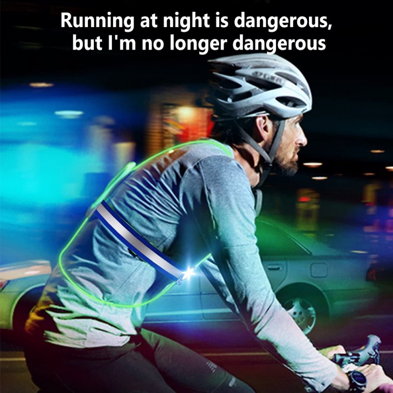 Usb Rechargeable Running Light Led Waterproof Warning Safety Light Vest for Outdoor Cycling 