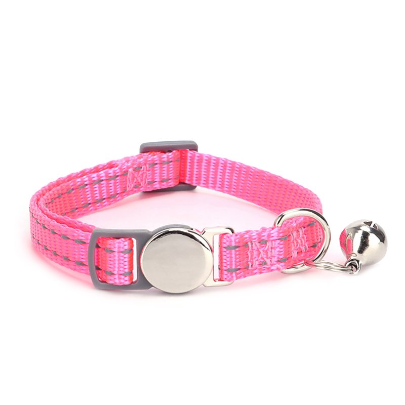 Cat Collars With Bells Adjustable Size Anti Loss Pet Neck Accessories Pet Supplies For Small Medium Large Cats pink [No engraving] 1.0 x 20-30CM