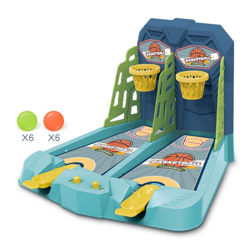 Desktop Arcade Basketball Game Mini Basketball Court Double Battle Parent-child Interactive Tabletop Toy Blue