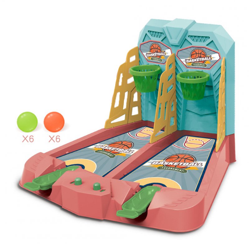 Desktop Arcade Basketball Game Mini Basketball Court Double Battle Parent-child Interactive Tabletop Toy Blue