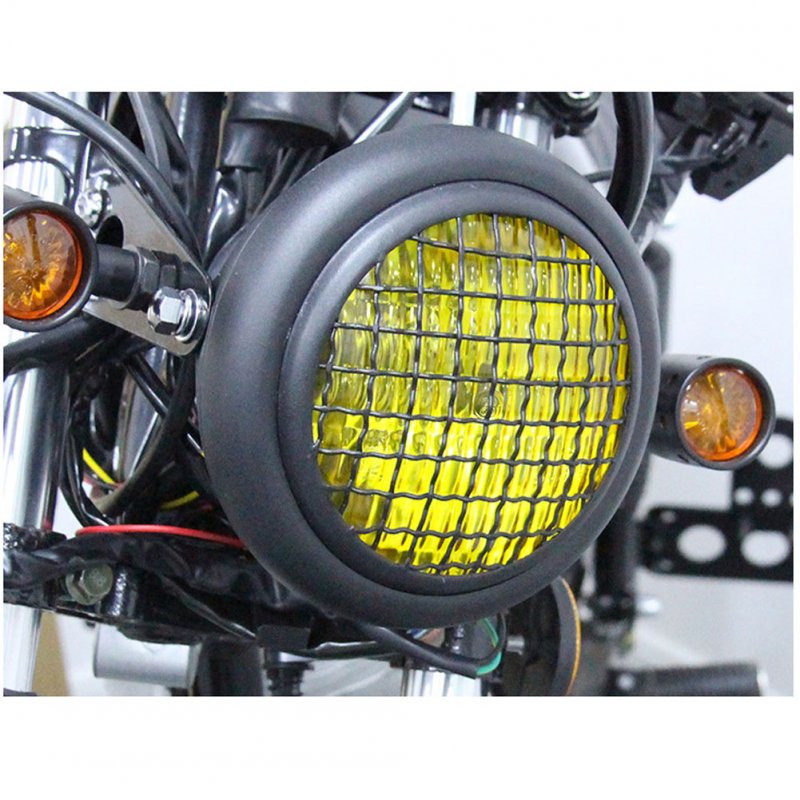 Motorcycle Grille Headlights Motorcycle  Headlight Metal Retro Round 55W 12V Headlights 