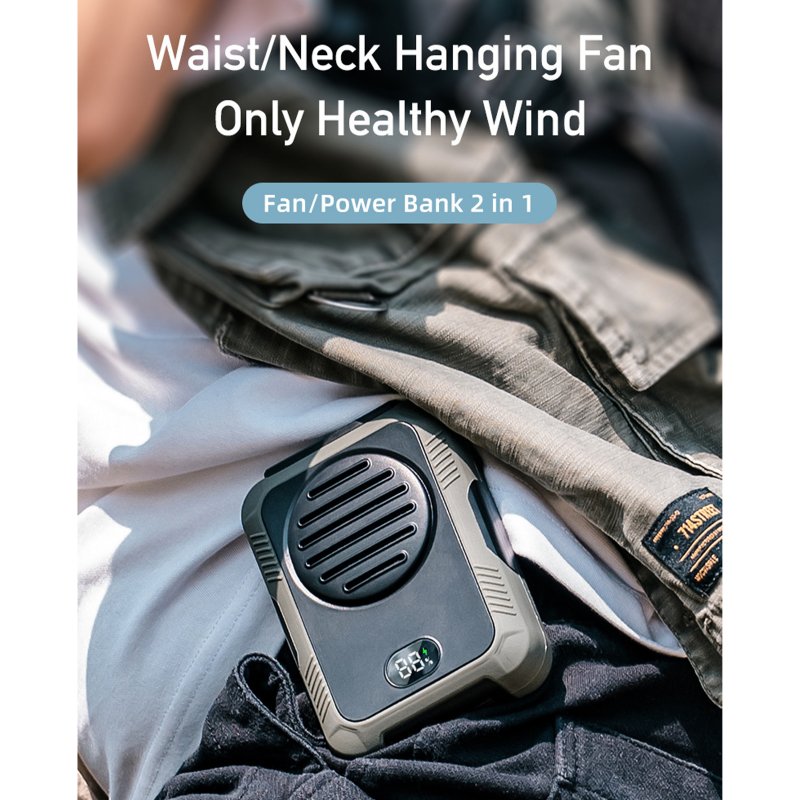 Portable Hanging Neck Fan Multipurpose Digital Display Screen Bladeless USB Air Cooling Electric Fan 