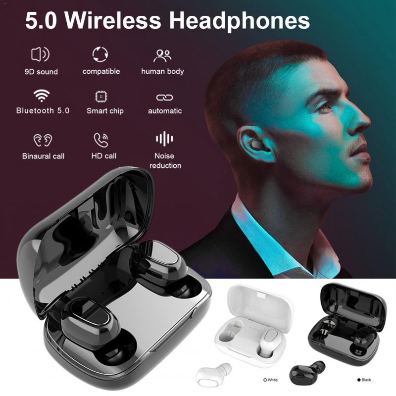 L21 True HIFI Wireless Bluetooth 5.0 Headset Sport Twins Headset 3D Stereo Portable Charging Box 