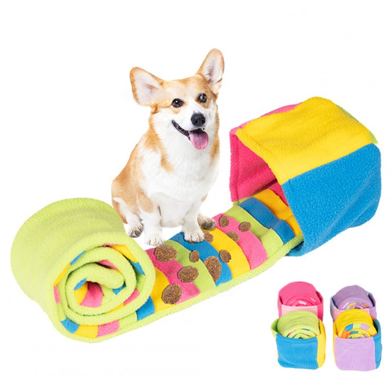 Dog Training Interactive Dog Puzzle Toys Educational Natural Foraging Skills Portable Pet Snuffle Toy For Fun Puppy Training rainbow colors 10cm Dole roll