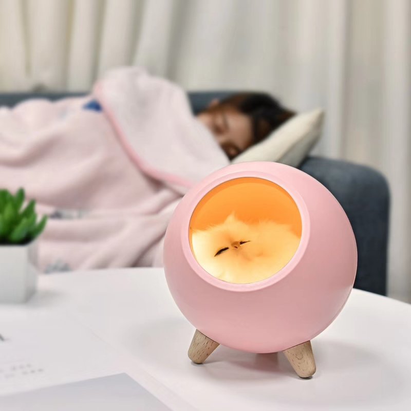 Cat Pet House Ambience Lamp Cartoon LED Night Light Cute Little Cat Pet House Night Light USB Charging Touch Atmosphere Light 