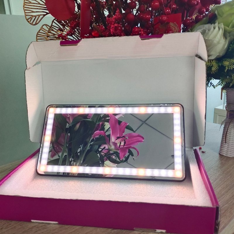 Car Sun Visor Vanity Mirror Rechargeable LED Makeup Mirror With 3 Light Modes 60 LEDs Dimmable Touch Control 