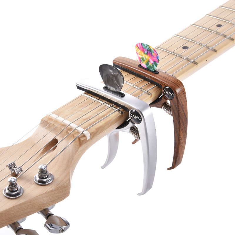 Guitar Capo for Acoustic and Electric Guitars Bass Ukulele Mandolin Banjo with Picks and Picks Holder  