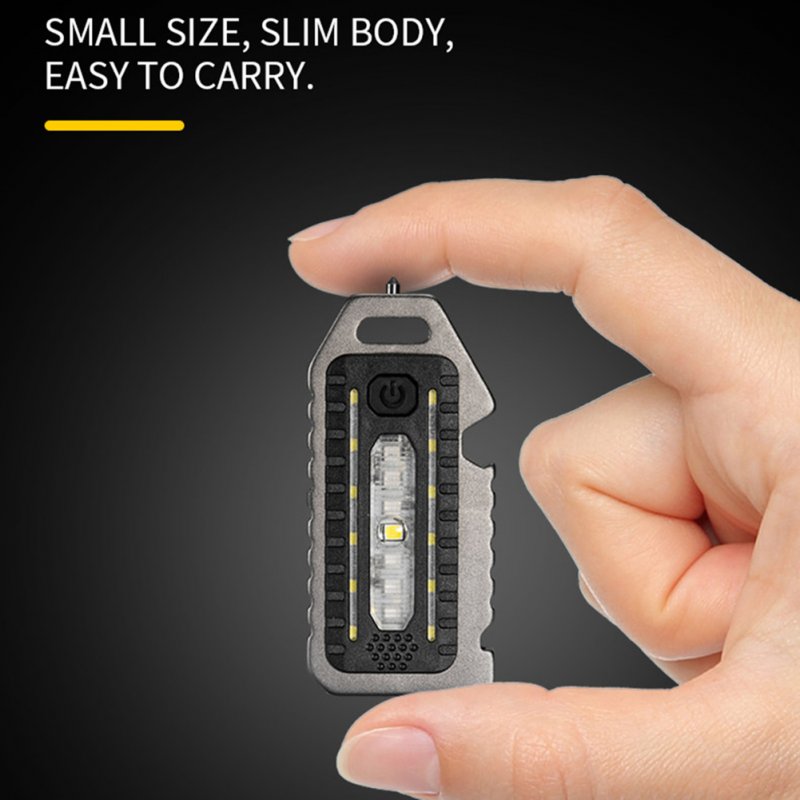 Mini Cob Small Flashlights Portable Ultra Light Rechargeable Keychain Flashlight with Bottle Opener for Fishing Camping