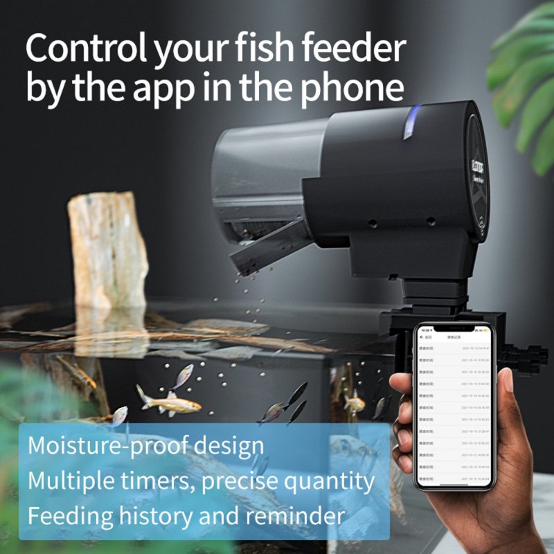 Wi-fi Automatic Fish Feeder Long Range Remote Control Intelligent Timing Food Dispenser For Aquarium Fish Tank 