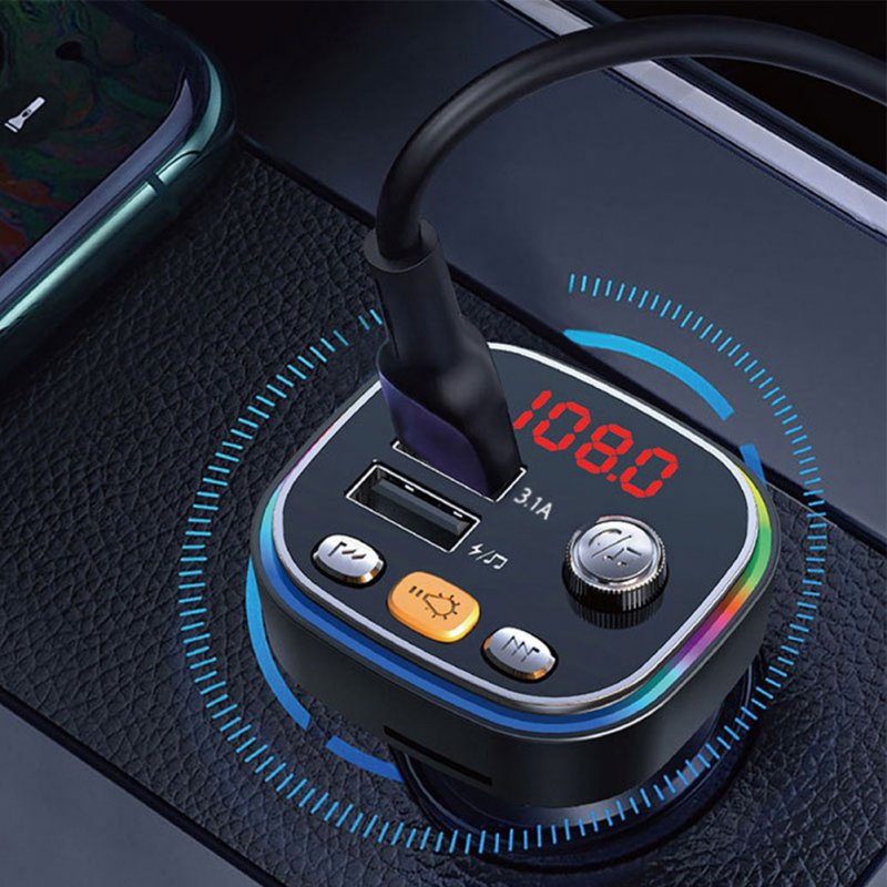 C20 Car Mp3 Bluetooth-compatible Player Plug-in Card/u Disk Hands-free Call Audio Player Cigarette Lighter Fm Transmitter 