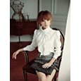 BellyLady Flounce Ladies Blouse (XXL, white)