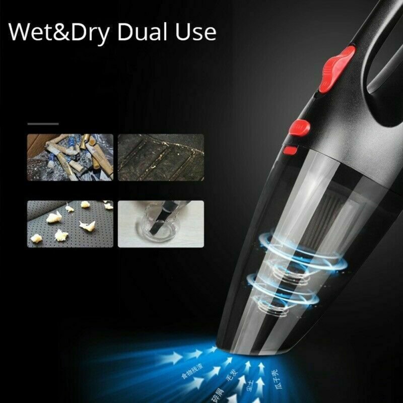 220v Wireless/Wired Hand Held Car Vacuum Cleaner Portable Car Wet Dry One-key Control Vacuum Cleaner With Light Car Auto Home Duster 