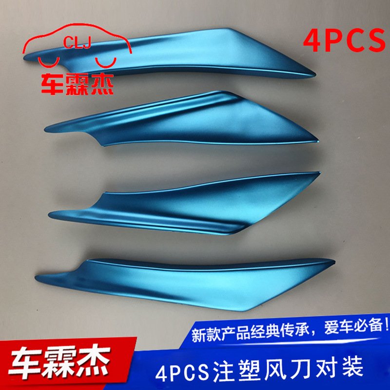 4Pcs Car Front Bumper Canard Lip Splitter Fin Body Spoiler Universal Modified Decoration  