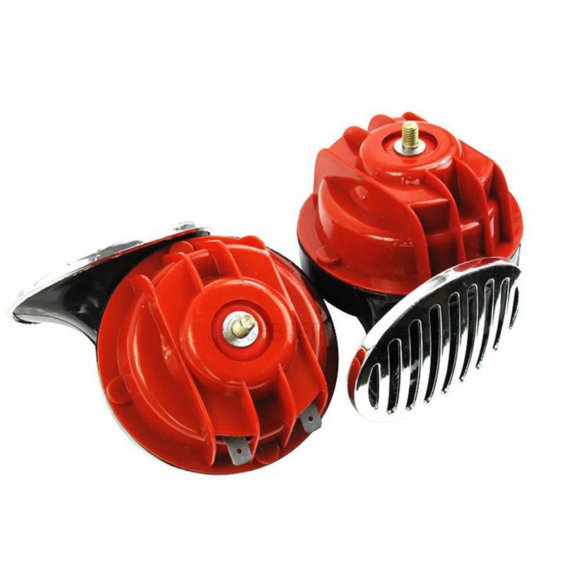 2Pcs 12V/24V Snail Air Horn with Cover Loud Alarm Kit for Car Boat Motorcycle; 