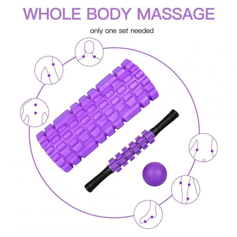 5 In 1 Foam Roller Set For Deep Muscle Massage Trigger Point Foam Roller Massage Roller Massage Ball Stretching Strap For Whole Body Exercise 