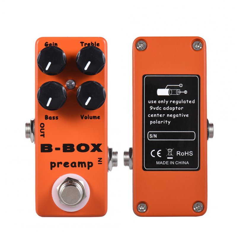 MOSKY B-Box Electric Guitar Preamp Overdrive Guitar Effect Pedal with Analog Signal Path True Bypass 