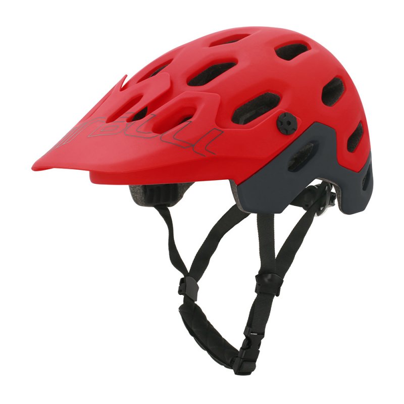 crash helmet MTB Road Cycling Helmet Ultralight Breathable Bike Riding Helmet Head Adjustable Visor Helmet red_L (58-62CM)