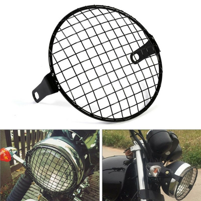 6.5 inch Motorcycle Universal Vintage Headlight Protector Retro Grill Light Lamp Cover 