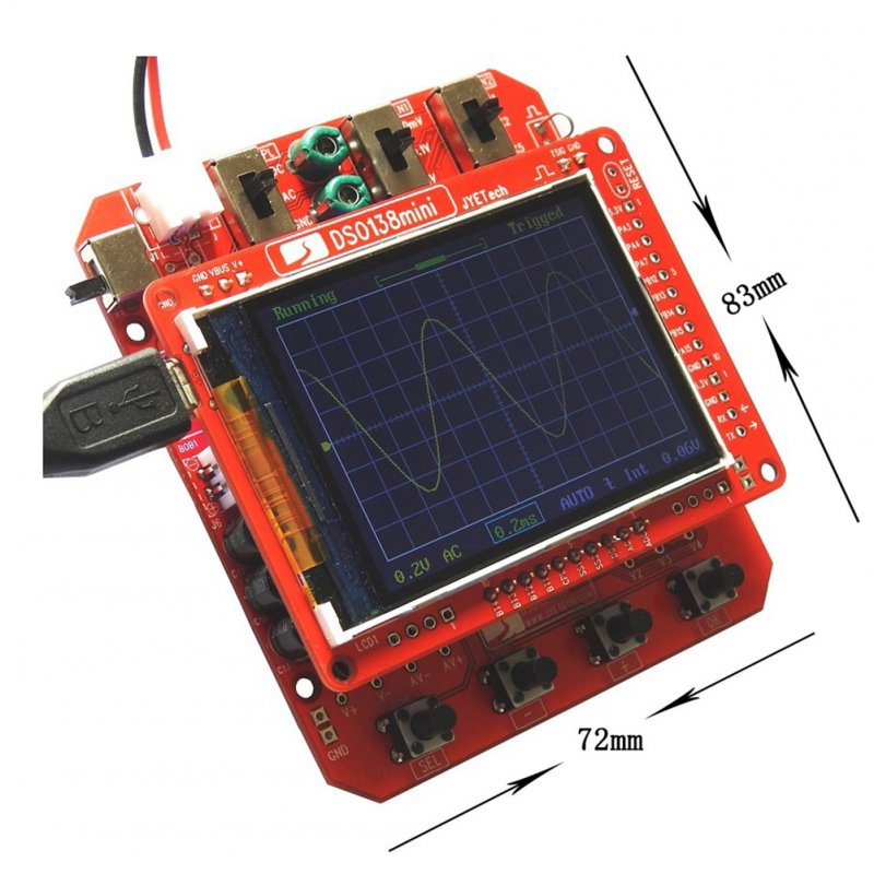 DSO 138 Mini Oscilloscope DIY Handheld Portable USB Digital Storage finished product with shell