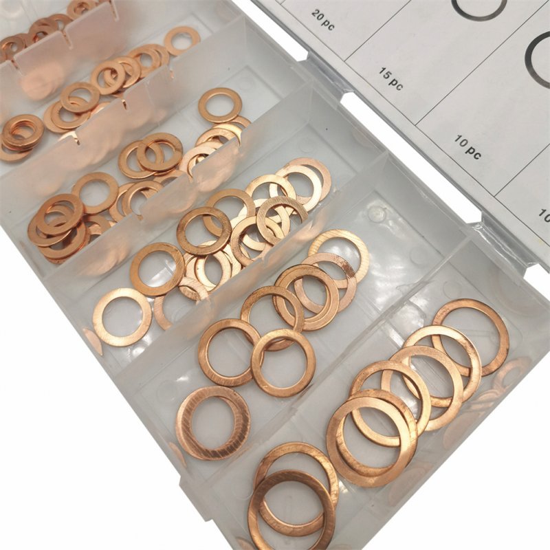 110pcs Copper Sealing Ring Washer Combination Kit Oil Seal Gasket O-ring Washer For Sump Plugs Hydraulic Fittings 
