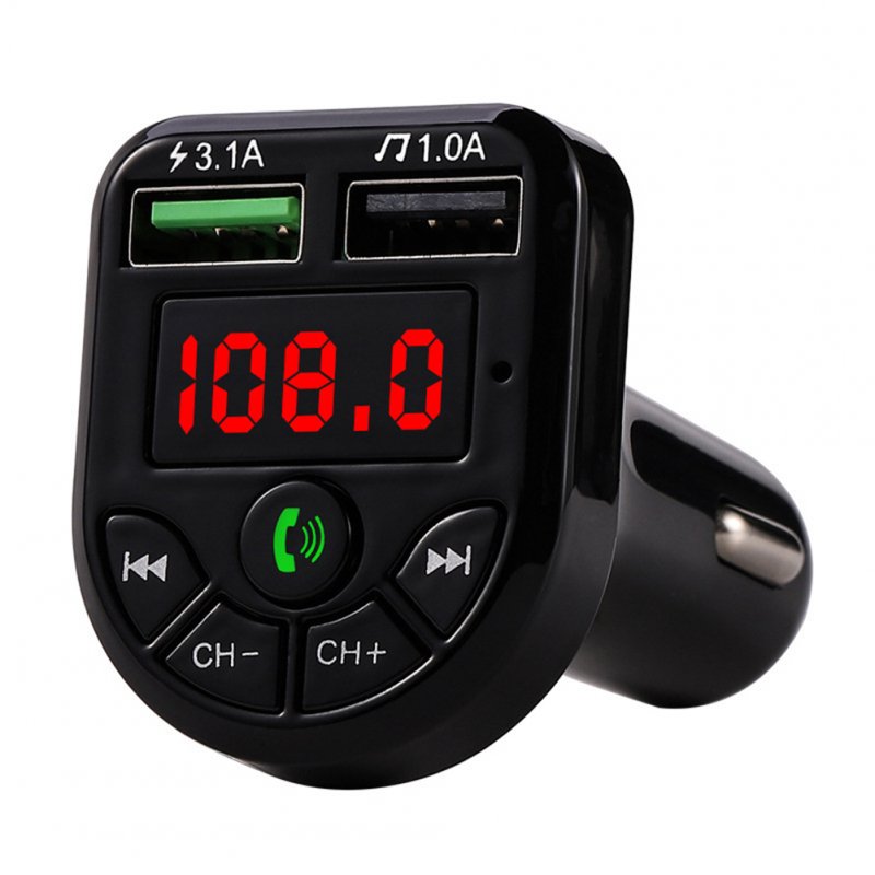 E5 Car  Mp3  Player Bte5 Bluetooth-compatible Hands-free Call Led Screen Display Power-off Memory Function Fm Transmitter Receiver 