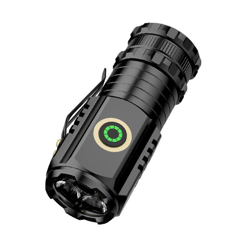 Portable Mini LED Mini Flashlight With Clip Super Bright Strong Light Aluminum Alloy Outdoor Emergency Lighting Tool (8 x 3CM) 
